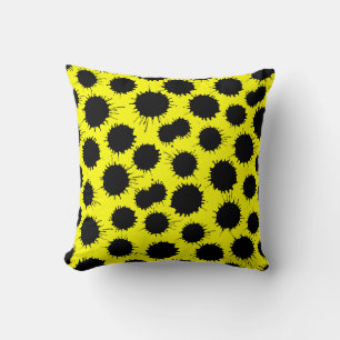 Coussin Motif de lot - Noir sur Jaune