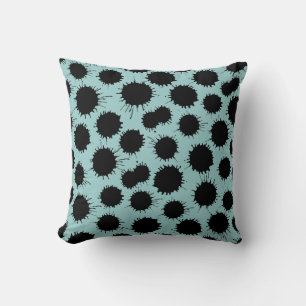Coussin Motif de lot - Noir sur le bleu du bleu