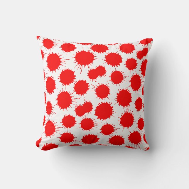 Coussin Motif de lot - Rouge sur blanc (Recto)