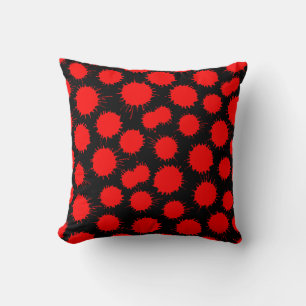 Coussin Motif de lot - Rouge sur noir