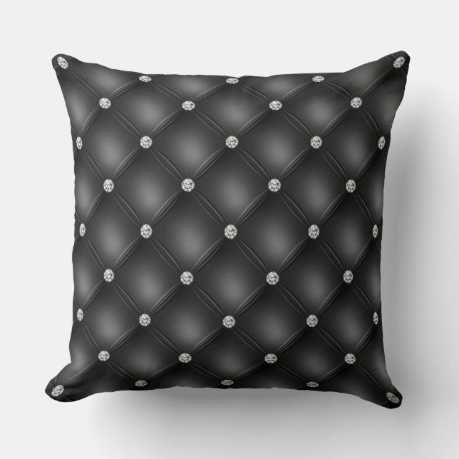 Coussin Motif de luxe en Diamant Noir Tufted (Recto)