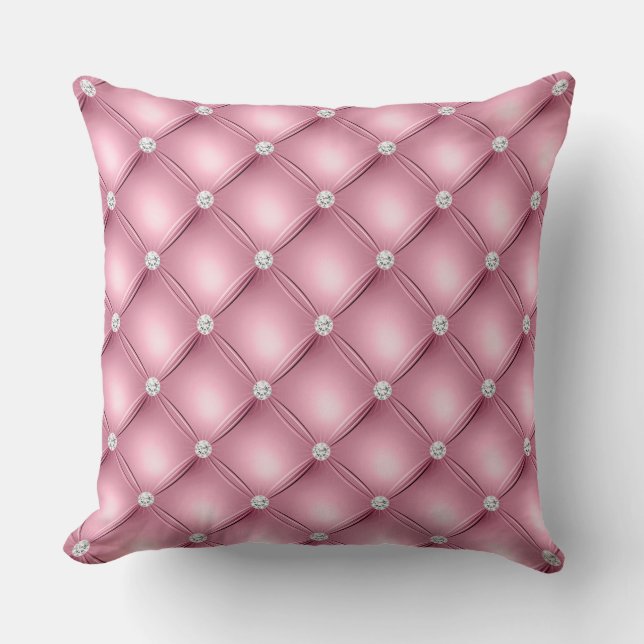 Coussin Motif de luxe en diamant rose clair (Recto)