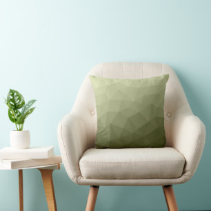 Coussin Motif de maillage géométrique dégradé vert clair d