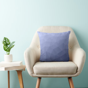 Coussin Motif de maille géométrique à dégradé de bleu gris