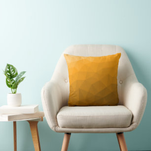 Coussin Motif de maille géométrique à dégradé orange