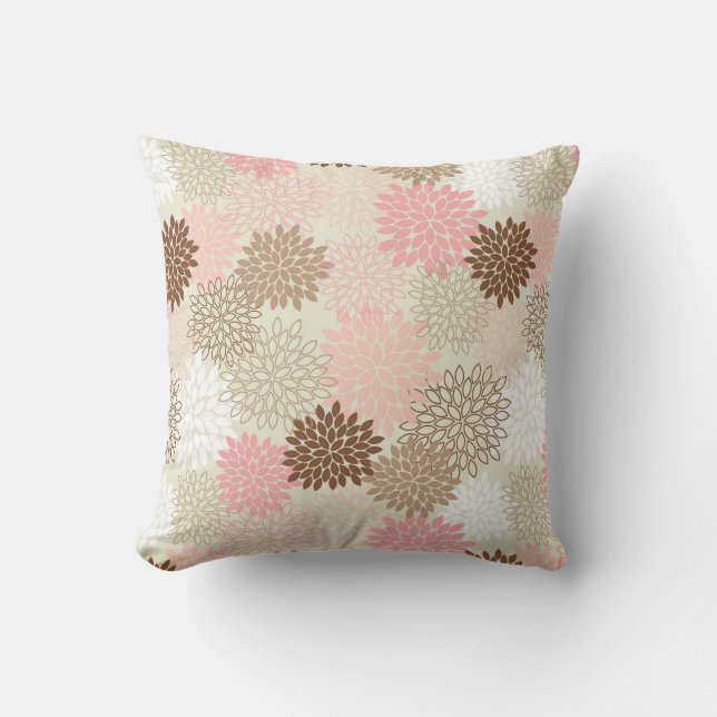 Coussin Motif de maman rose et Brown (Recto)