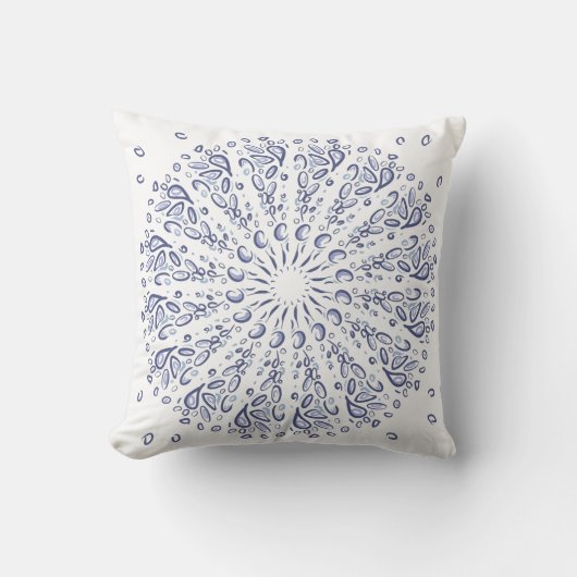 Coussin Motif de mandala bleu (Recto)