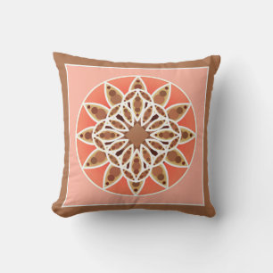 Coussin Motif de mandala dans le chocolat, le caramel et