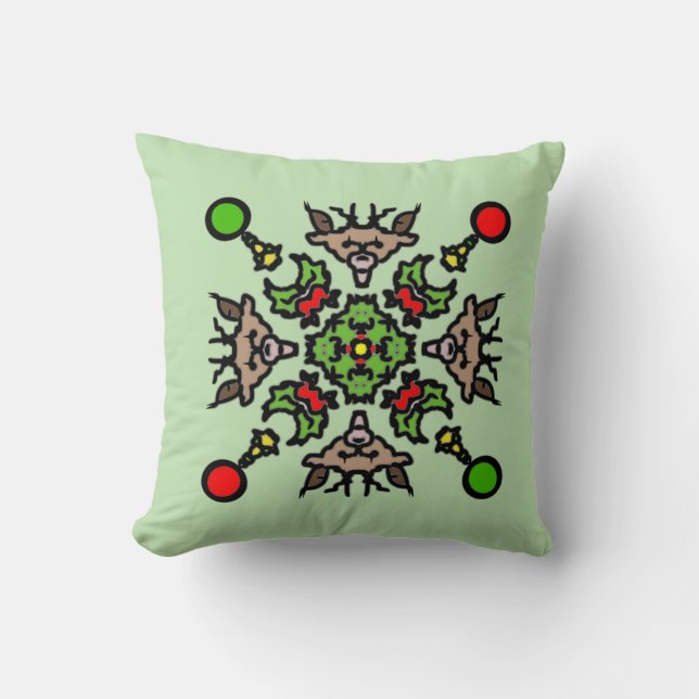 Coussin Motif de mandala de Noël (Recto)