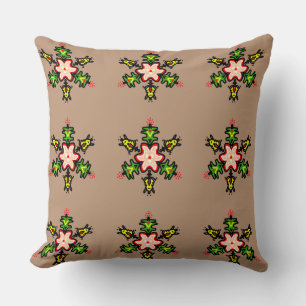 Coussin Motif de mandala floral
