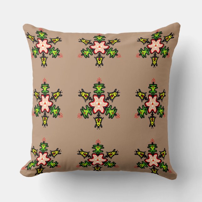 Coussin Motif de mandala floral (Recto)