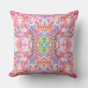 Coussin Motif de mandala floral coloré