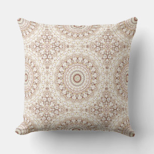 Coussin Motif de mandala géométrique aux tons terre
