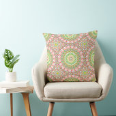 Coussin Motif de mandala vert clair et magenta (Chaise)