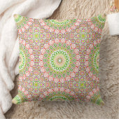 Coussin Motif de mandala vert clair et magenta (Couverture)