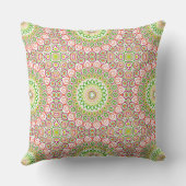 Coussin Motif de mandala vert clair et magenta (Verso)