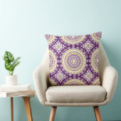 Coussin Motif de mandala violet et or (Chaise)
