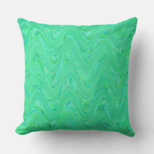 Coussin Motif de marbrure vert bleu