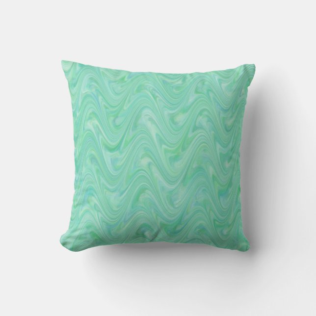 Coussin Motif de marbrure vert sarcelle (Recto)