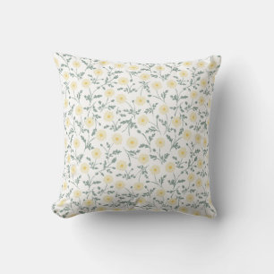 Coussin Motif de marguerite de ferme moderne de printemps 