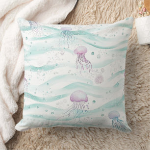 Coussin Motif de méduse calmante de l'océan