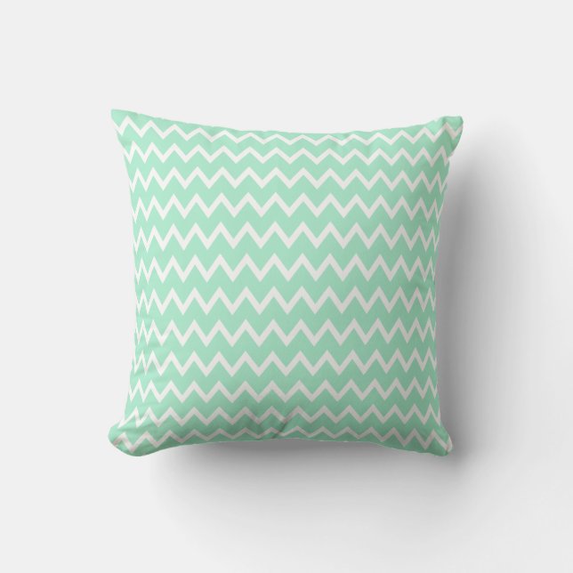 Coussin Motif de menthe vert et blanc (Recto)
