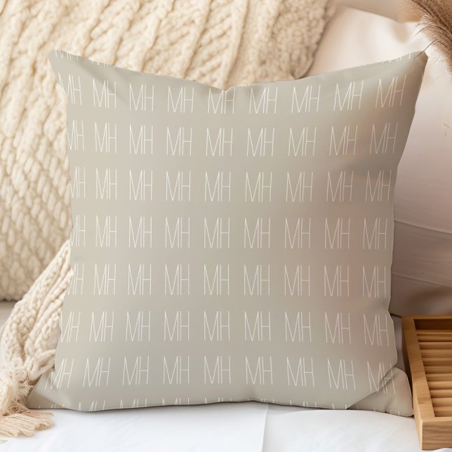 Coussin Motif de monogramme minimaliste moderne (Créateur téléchargé)
