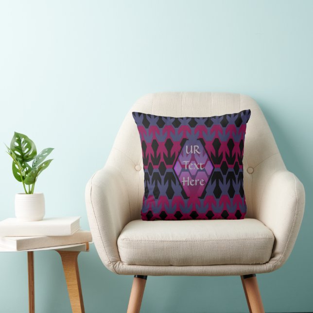 Coussin Motif de monogramme noir et d'arrow (Chaise)