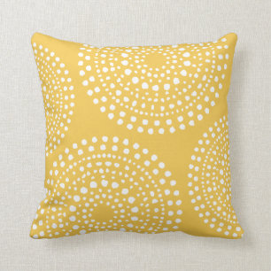 Coussin Motif de mosaïque de Boho primitif Jaune