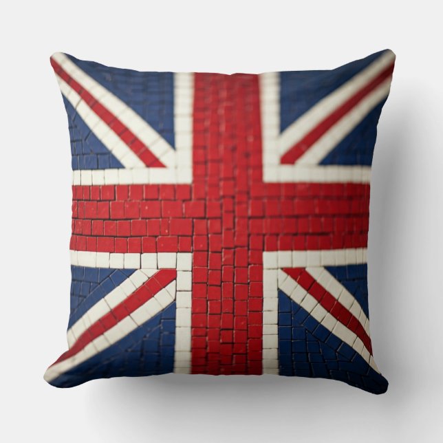Coussin Motif de mosaïque Union Jack (Recto)