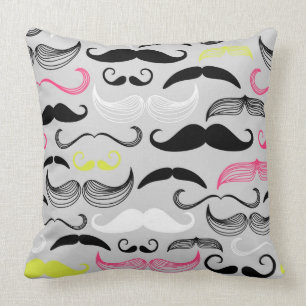 Coussin Motif de moustache, rétro style
