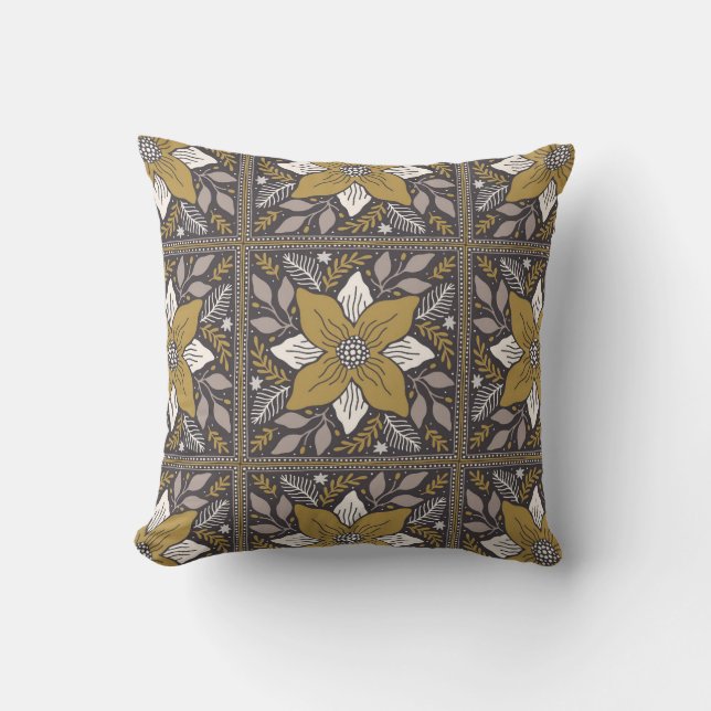 Coussin motif de moutarde jaune (Recto)