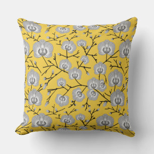 Coussin Motif de moutarde orchidée