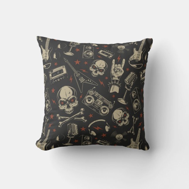 Coussin Motif de musique rock (Recto)