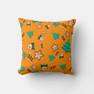 Coussin Motif de Noël avec bougies, Tangerinesbackgrou