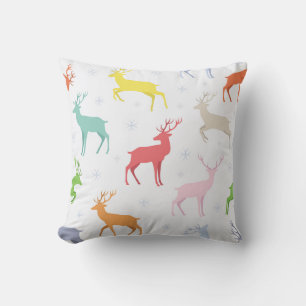 Coussin Motif de Noël avec renne, cerf, motif,
