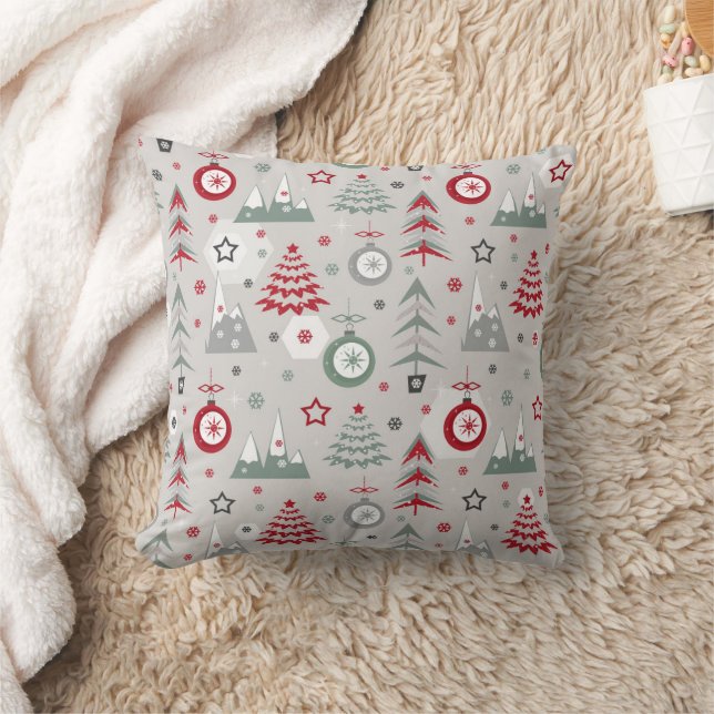 Coussin Motif de Noël d'hiver. (Couverture)
