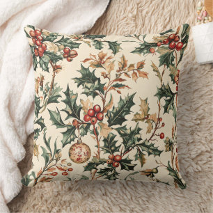 Coussin Motif de Noël floral Poinsettia (3)