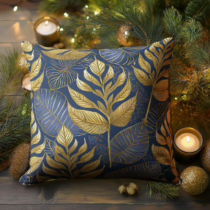 Coussin Motif de Noël Gold bleu#29 ID1009