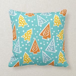 Coussin Motif de Noël moderne, funky, stylisé