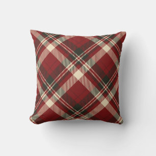 Coussin Motif de Noël moderne rouge beige