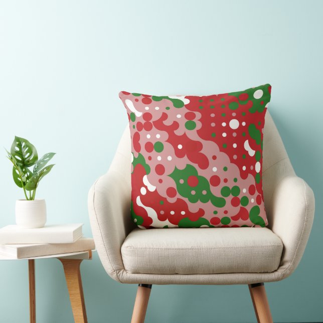 Coussin Motif de Noël Rétro Groovy Funky Mod (Chaise)
