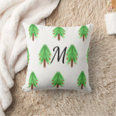 Coussin Motif de Noël simple aquarelle ajouter monogramme (Couverture)