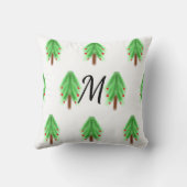 Coussin Motif de Noël simple aquarelle ajouter monogramme (Verso)