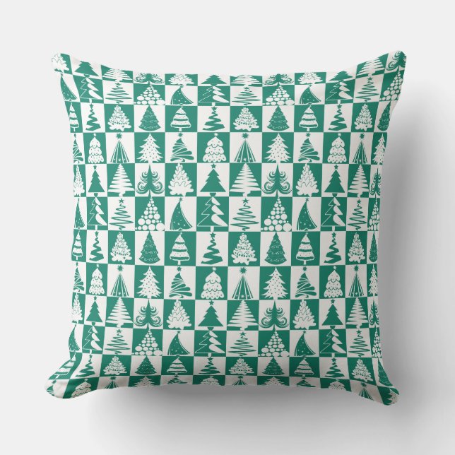 Coussin Motif de Noël vert moderne (Recto)