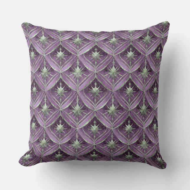 Coussin Motif de Noël vert violet #16 ID1009 (Recto)