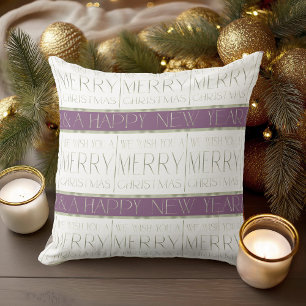 Coussin Motif de Noël vert violet #35 ID1009