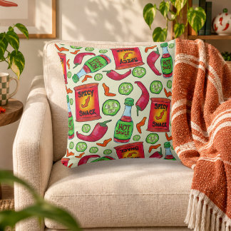 Coussin Motif de Nourriture Épicée Enjoué