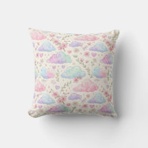 Motif de nuage de fille douce pastel aquarelle