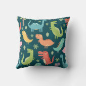 Coussin Motif de nurserie pour garçons dinosaures (Verso)